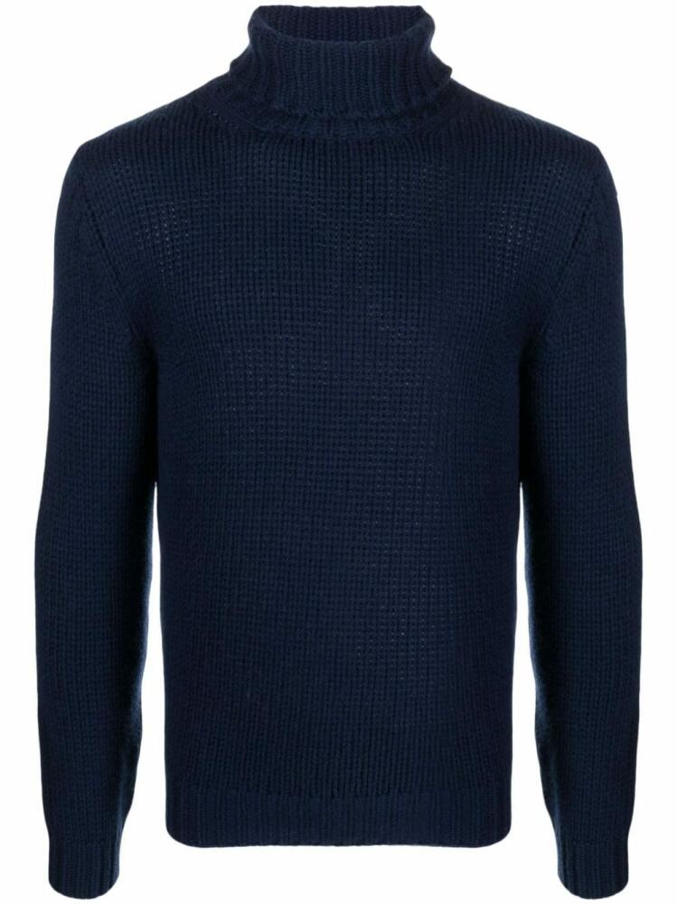 ERALDO roll-neck cashmere jumper - Blue Cover