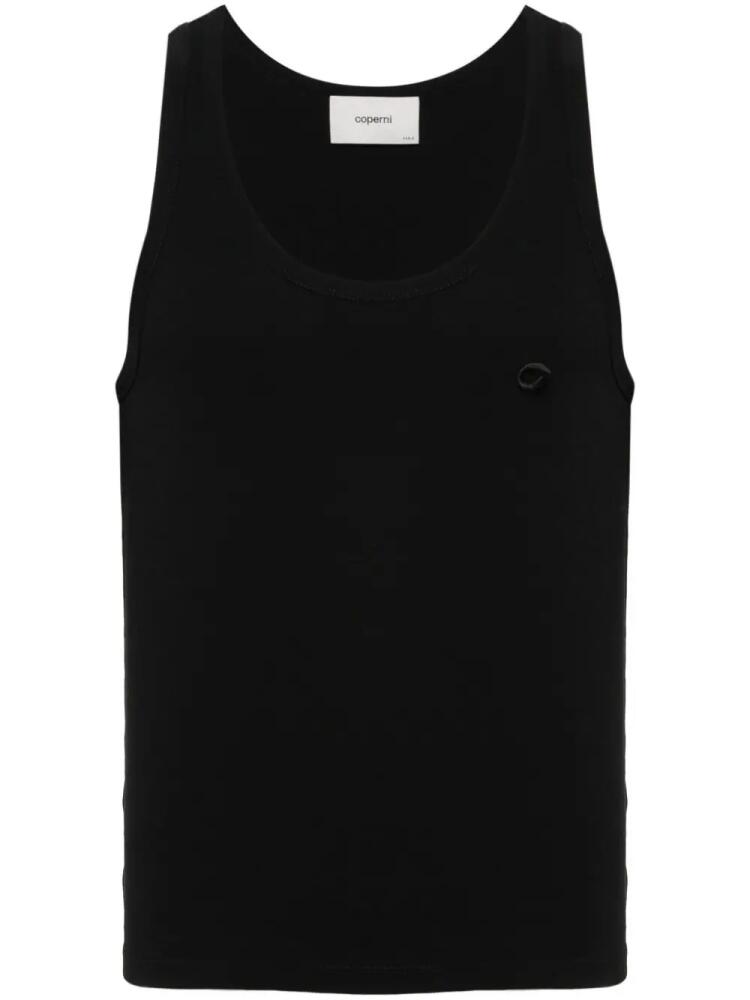 Coperni logo-embellishment cotton tank top - Black Cover