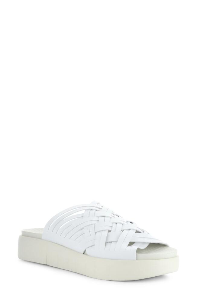 Bos. & Co. Rised Strappy Slide Sandal in White Leader Cover