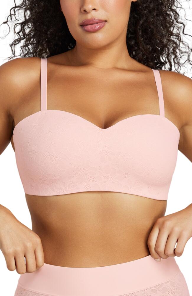 Siella Women's Soft Lace Balconette Foam Bra in Barely Pink Cover