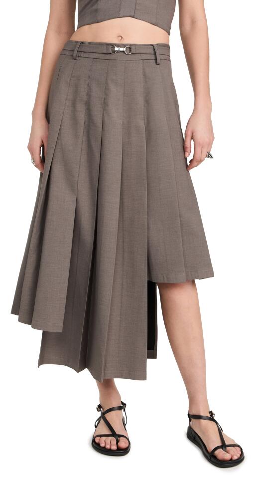 ROKH Box Pleats Midi Skirt Taupe Cover