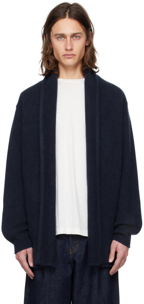 The Elder Statesman SSENSE Exclusive Navy Smoking Cardigan Cover