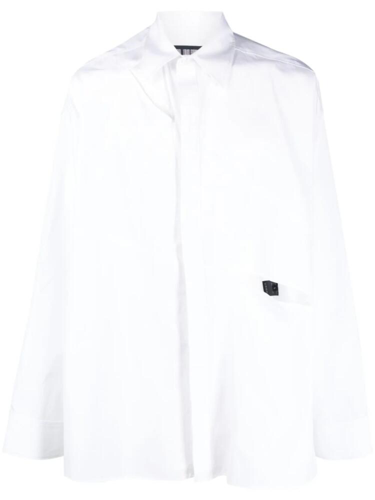 LGN LOUIS GABRIEL NOUCHI cut-out detailing cotton shirt - White Cover