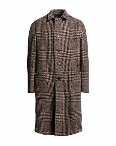 Lardini Man Coat Khaki Wool, Elastane Cover