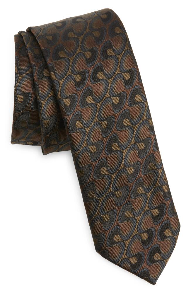 Dries Van Noten Abstract Silk Jacquard Tie in Khaki Cover