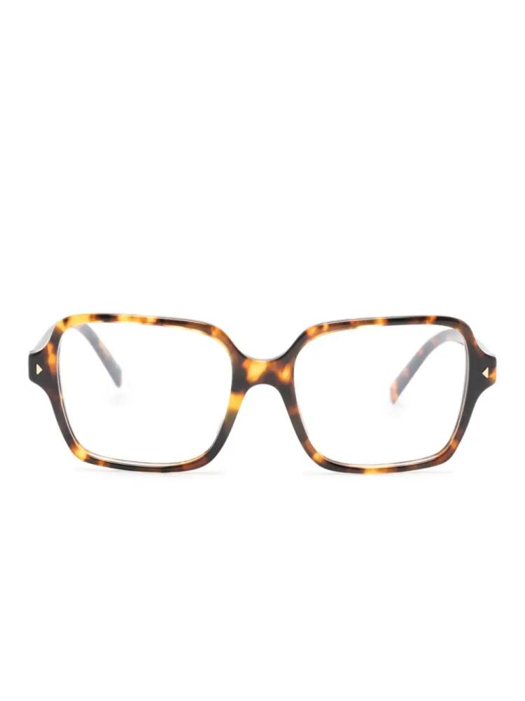 Prada Eyewear tortoiseshell-effect square-frame glasses - Brown Cover