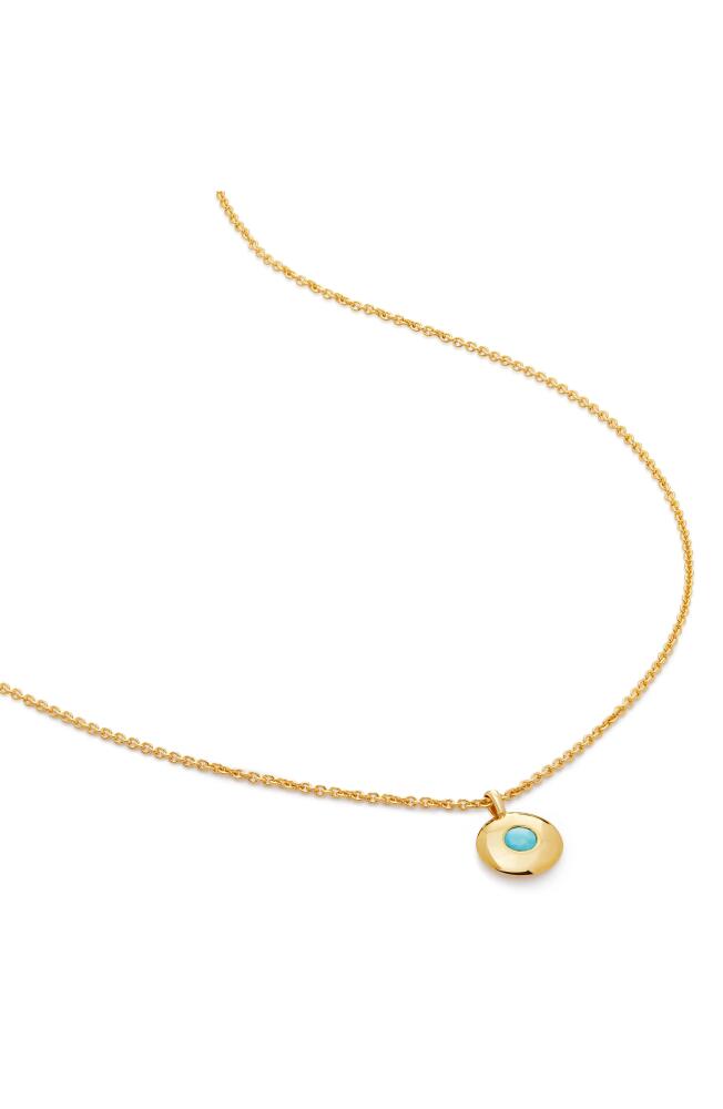 Monica Vinader December Birthstone Turquoise Pendant Necklace in 18K Gold Vermeil/December Cover