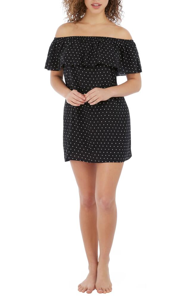 Freya Jewel Cove Diamond Print Cover-Up Dress in Black Cover