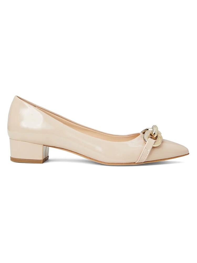 Bruno Magli Women's Lixeth Leather Block Heel Pumps - Beige Cover