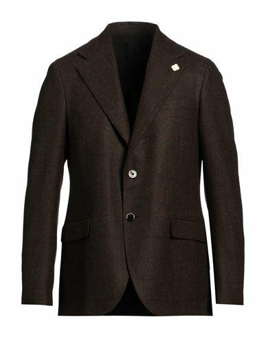 Lardini Man Blazer Deep jade Wool, Cashmere Cover