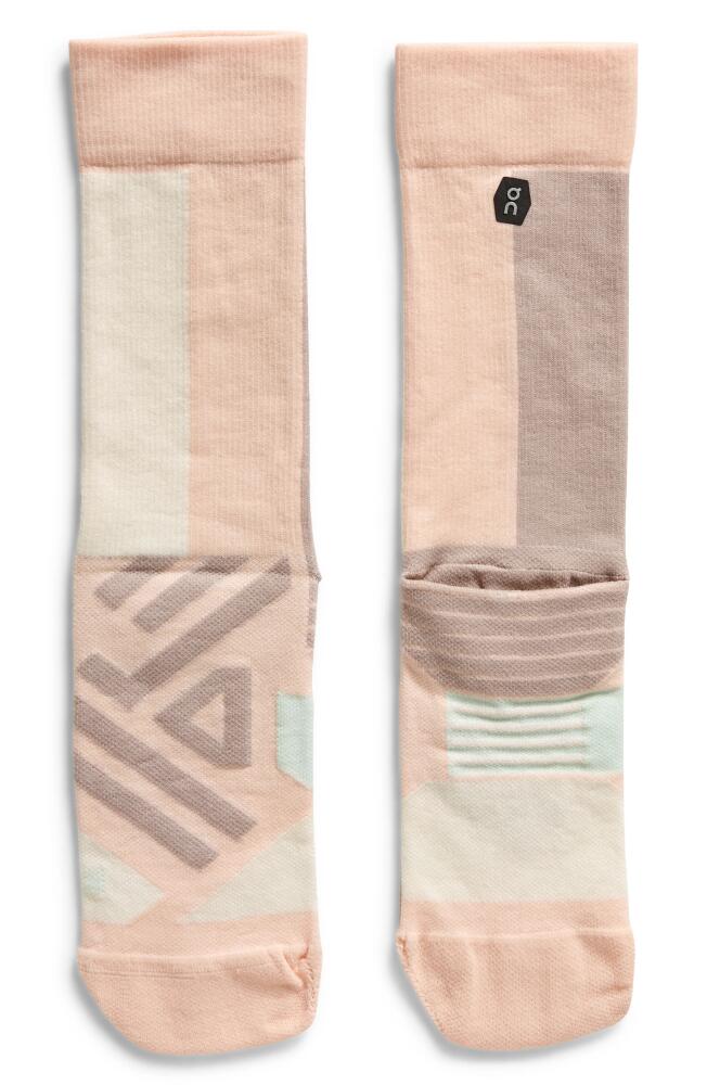 On Performance Crew Socks in Doe/Creek Cover