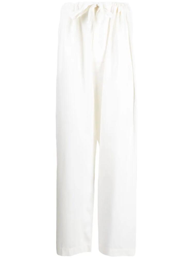 Maison Margiela wide-leg silk trousers - White Cover