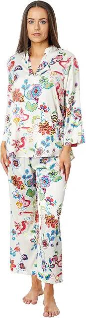 N by Natori Fleur Dragon Pullover Madarin PJ Set (Oatmeal Multi) Women's Pajama Sets Cover