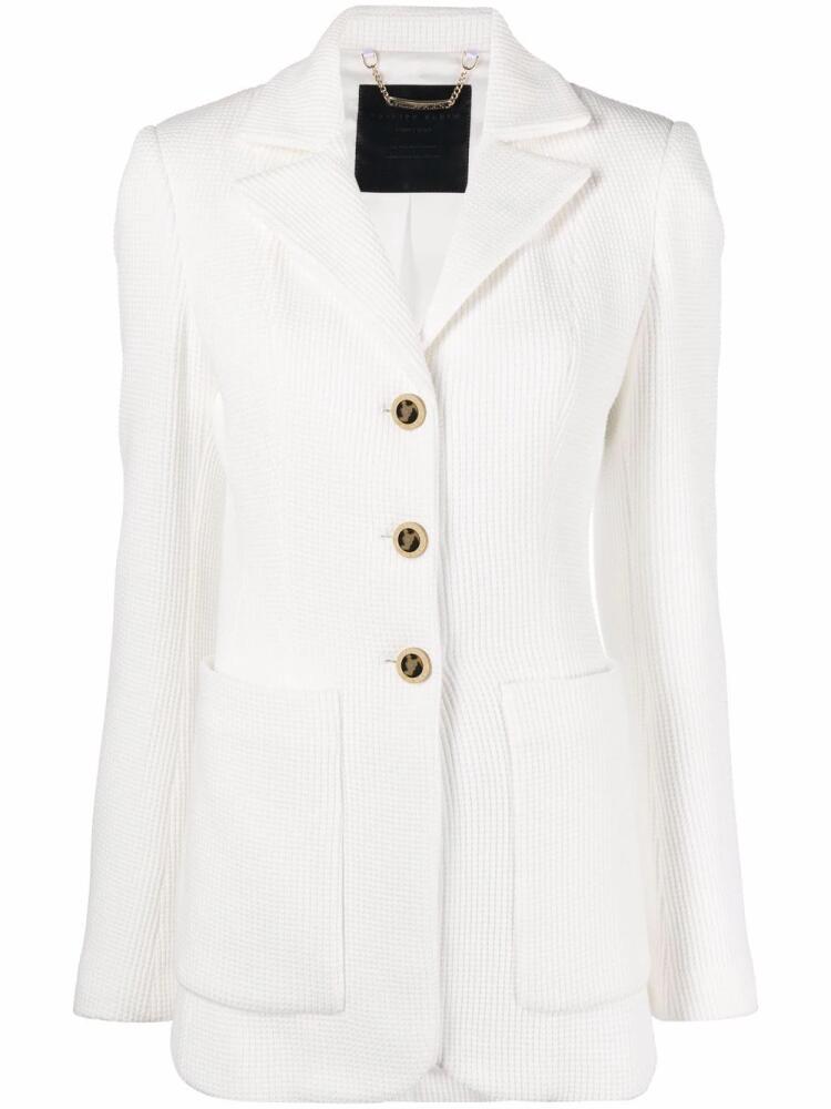 Philipp Plein single-breasted cotton blazer - White Cover