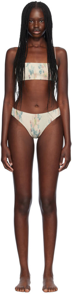 TOTEME Off-White Smocked Mid-Rise Bikini Cover