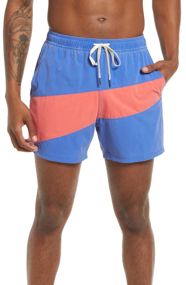 Fair Harbor The Bungalow Swim Trunks in Pink Colorblock Cover