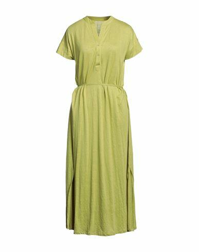 Majestic Filatures Woman Midi dress Acid green Linen, Elastane Cover