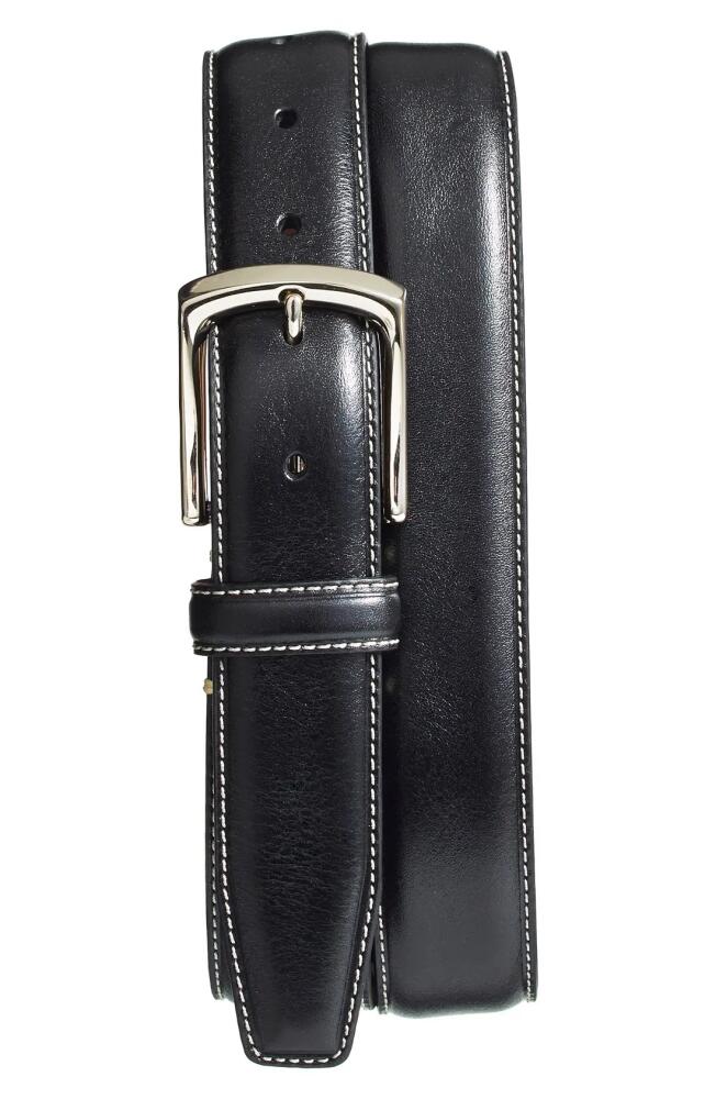 Torino Burnished Leather Belt in Black Cover