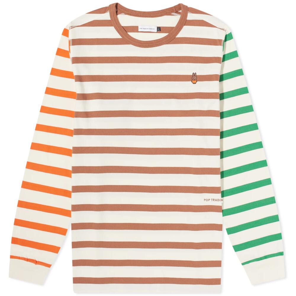 Pop Trading Company Men's x Miffy Long Sleeve Stripe T-Shirt in Multi Cover