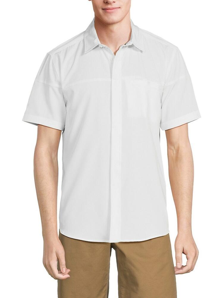 Kenneth Cole Men's Short Sleeve Button Down Shirt - White Cover