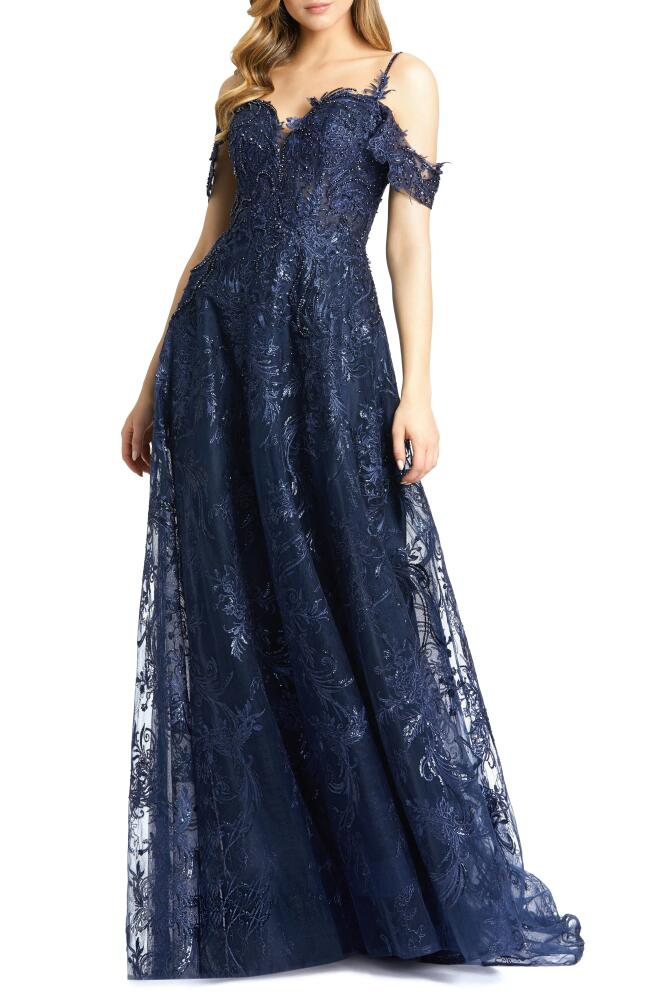 Mac Duggal Embellished Cold Shoulder Gown in Midnight Cover