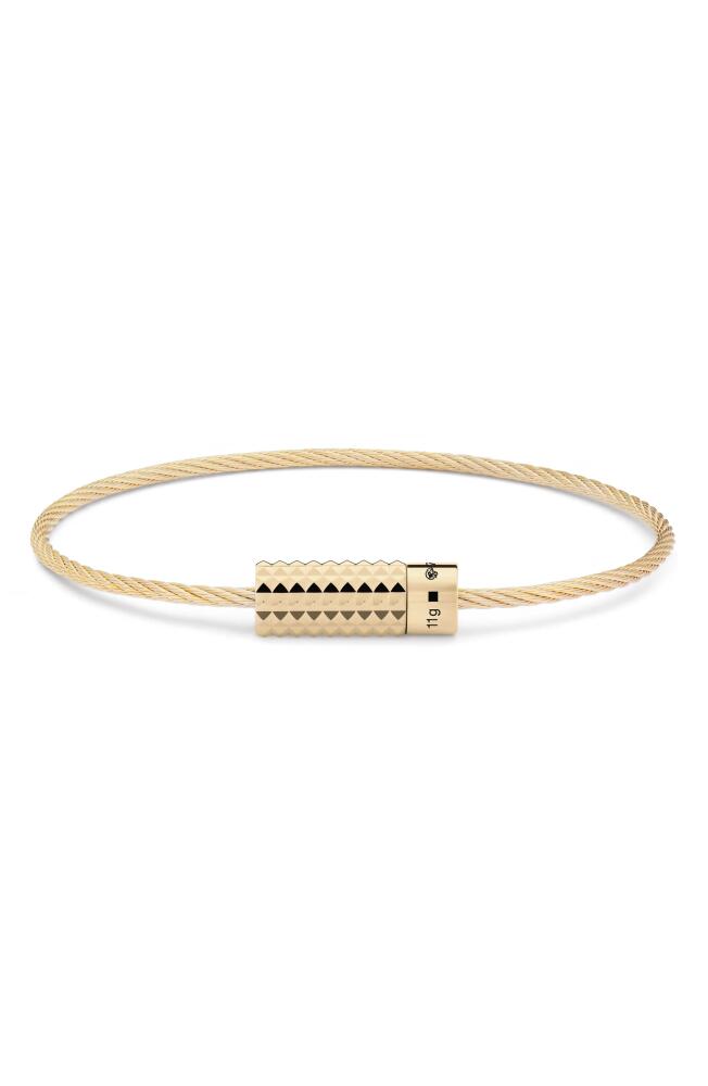 le gramme 11G Polished 18K Yellow Gold Pyramid Cable Bracelet Cover