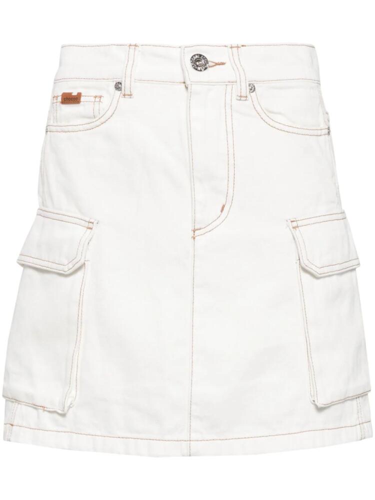 CHOCOOLATE cargo denim skirt - White Cover