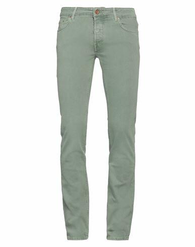 Hand Picked Man Jeans Military green Cotton, Elastane Cover