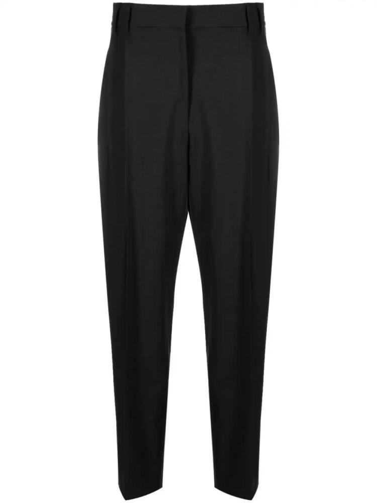 Brunello Cucinelli cropped wool-blend trousers - Black Cover