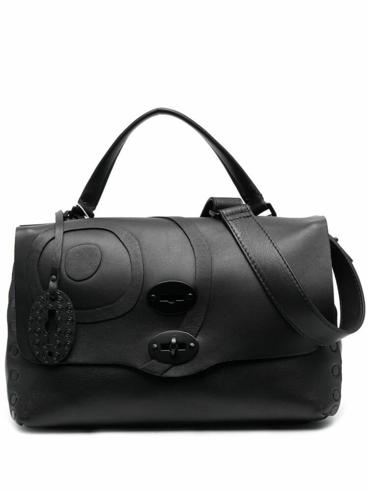 Zanellato foldover top leather satchel - Black Cover