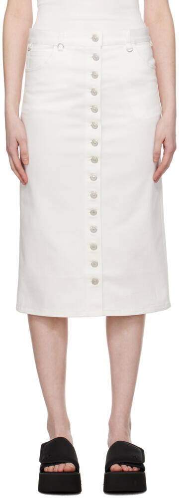 Courrèges White Multiflex Denim Midi Skirt Cover