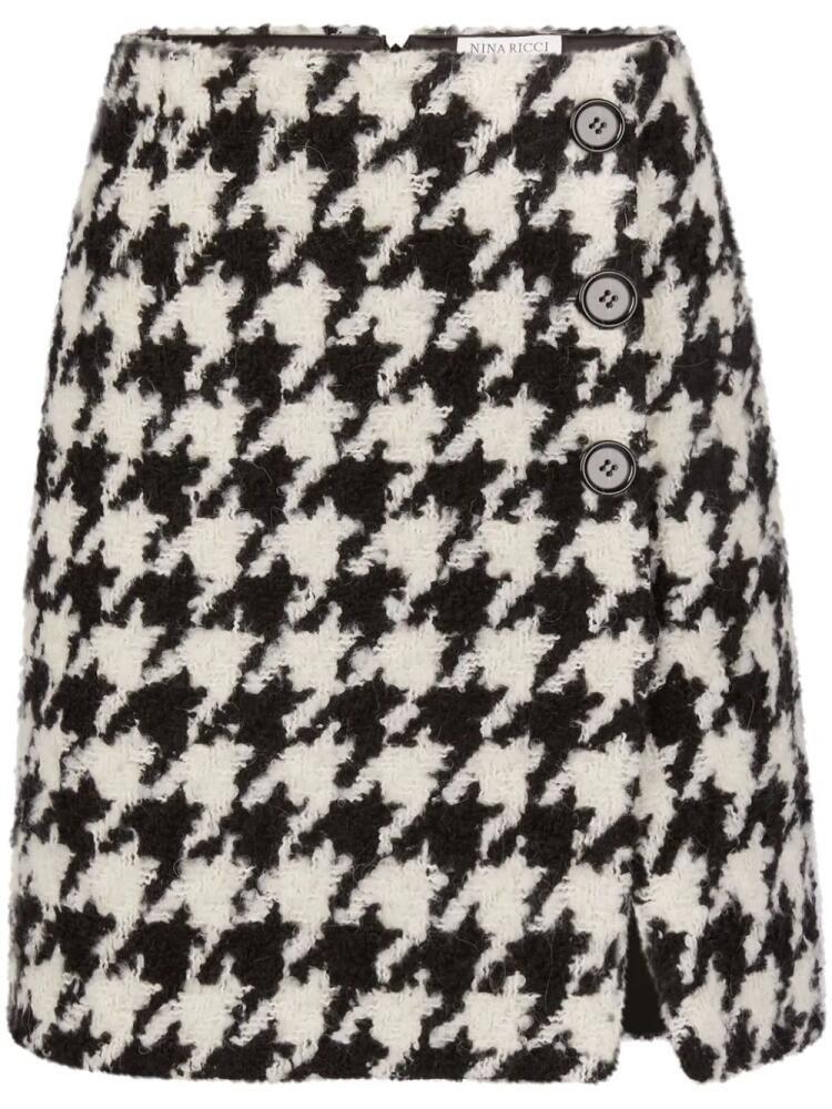 Nina Ricci Houndstooth Mini Skirt - Black Cover