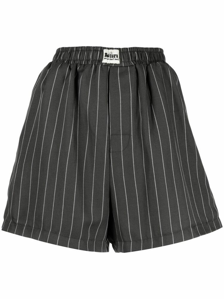 Natasha Zinko pinstripe-print elasticated shorts - Grey Cover