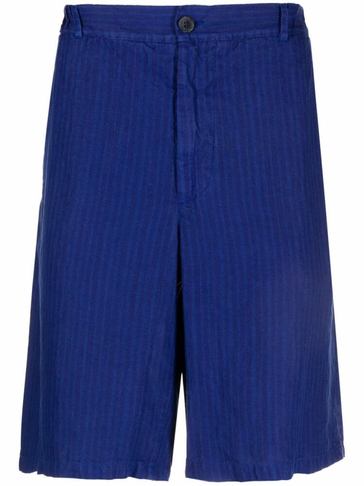 120% Lino linen bermuda shorts - Blue Cover