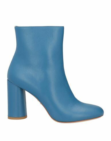 Sergio Levantesi Woman Ankle boots Azure Leather Cover