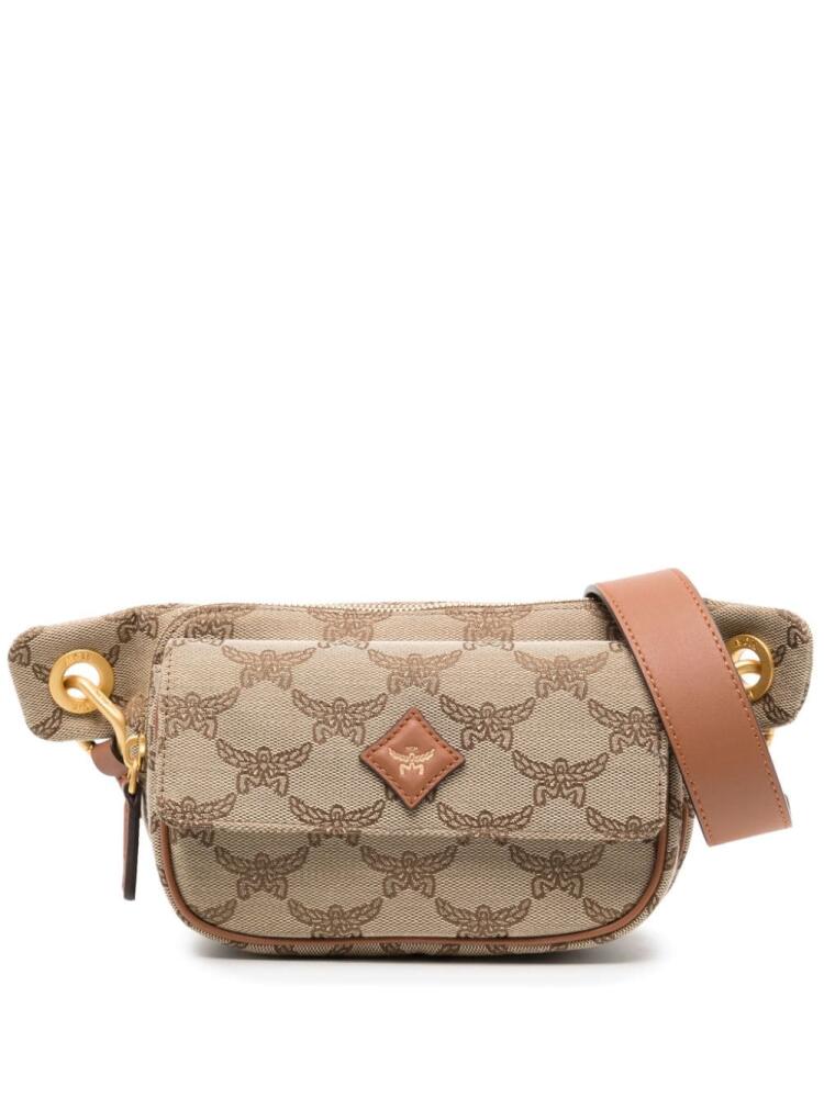 MCM small Himmel Lauretos-jacquard belt bag - Brown Cover