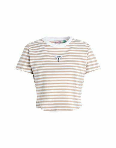 Guess Woman T-shirt Sand Cotton, Elastane Cover