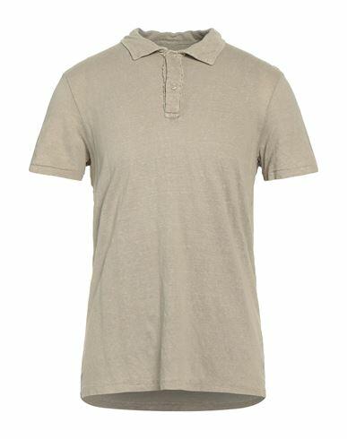 Majestic Filatures Man Polo shirt Beige Linen, Elastane Cover