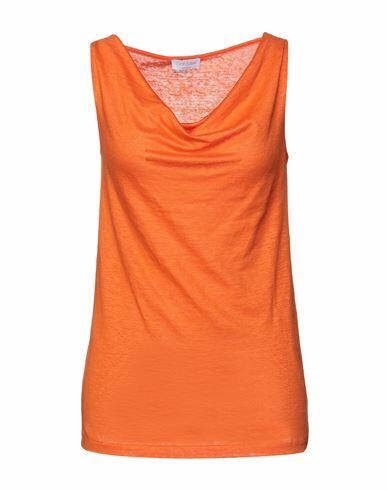 Gran Sasso Woman Top Orange Linen Cover