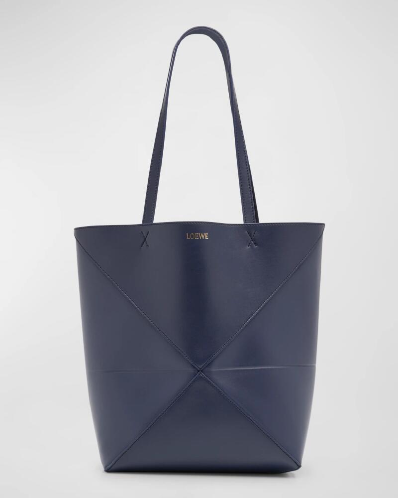 Loewe Puzzle Fold Medium Tote Bag in Shiny Leather Cover