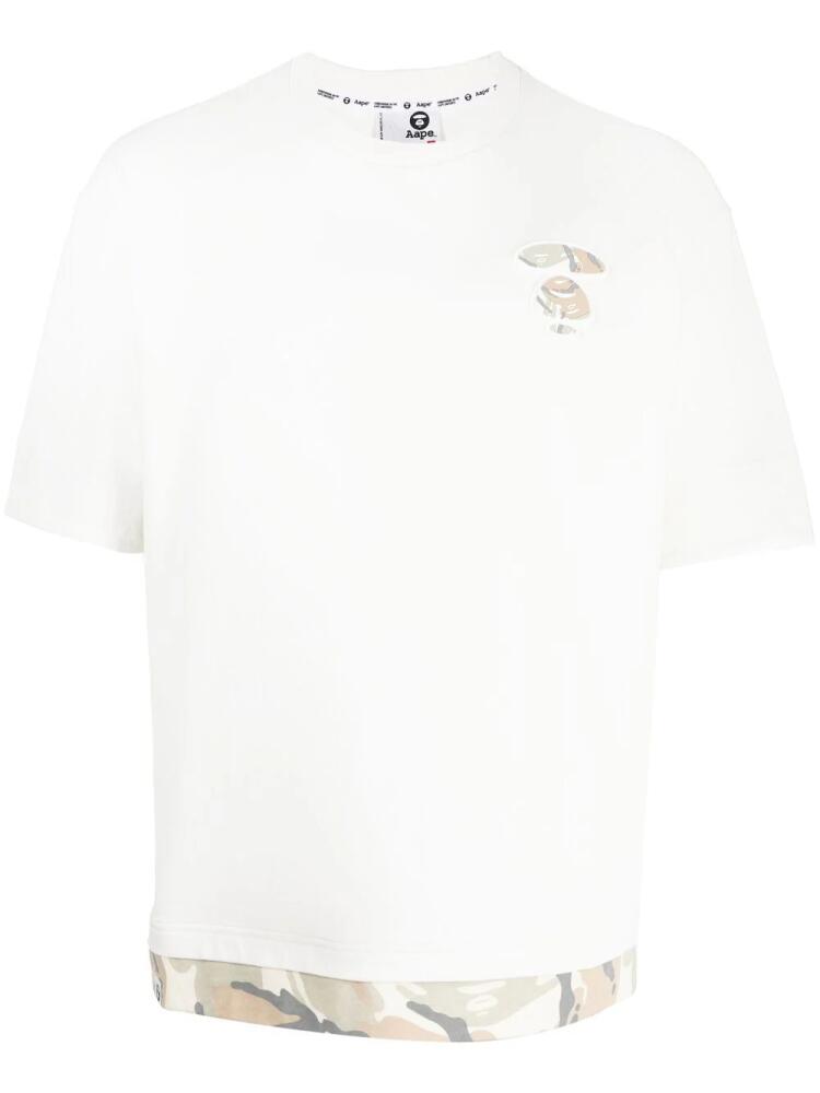 AAPE BY *A BATHING APE® logo-patch short-sleeve T-shirt - Neutrals Cover