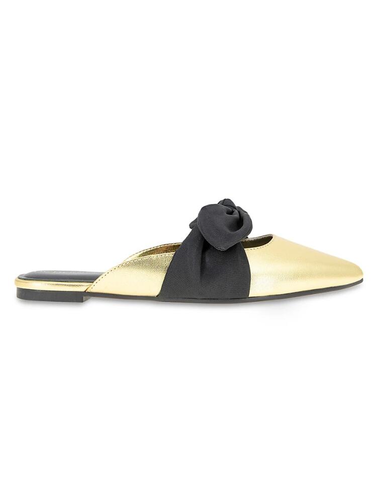 BCBGeneration Women's Kandy Metallic Bow Mules - Gold Cover