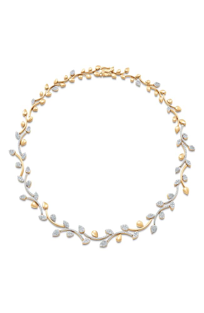 Sara Weinstock Lierre Pavé Diamond Pear Vine Necklace in Yellow Gold Cover