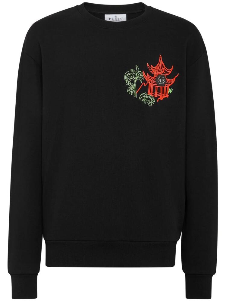 Philipp Plein logo-embellished long-sleeve sweatshirt - Black Cover