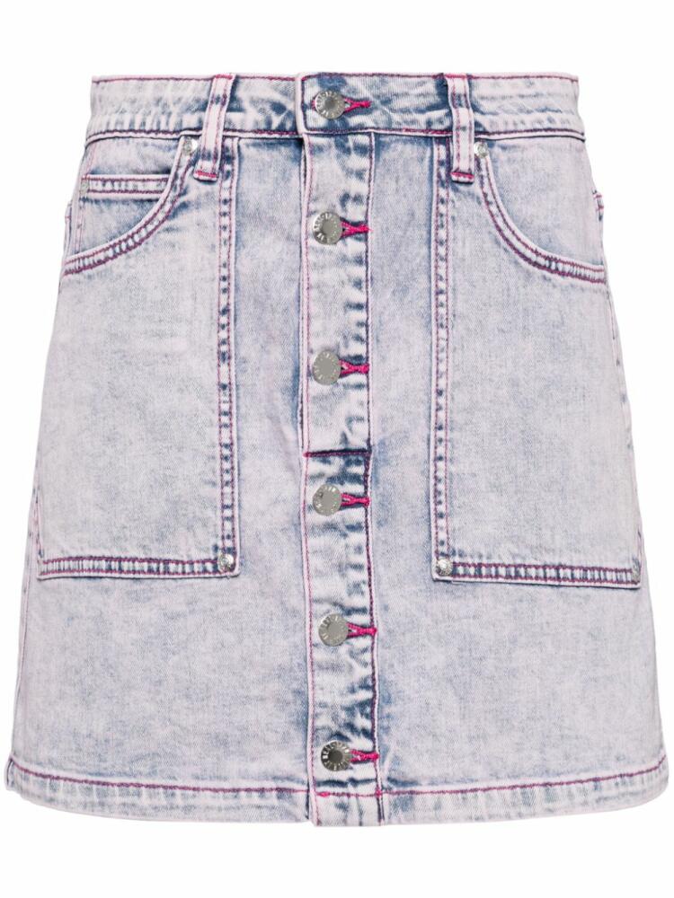 izzue washed denim skirt - Pink Cover