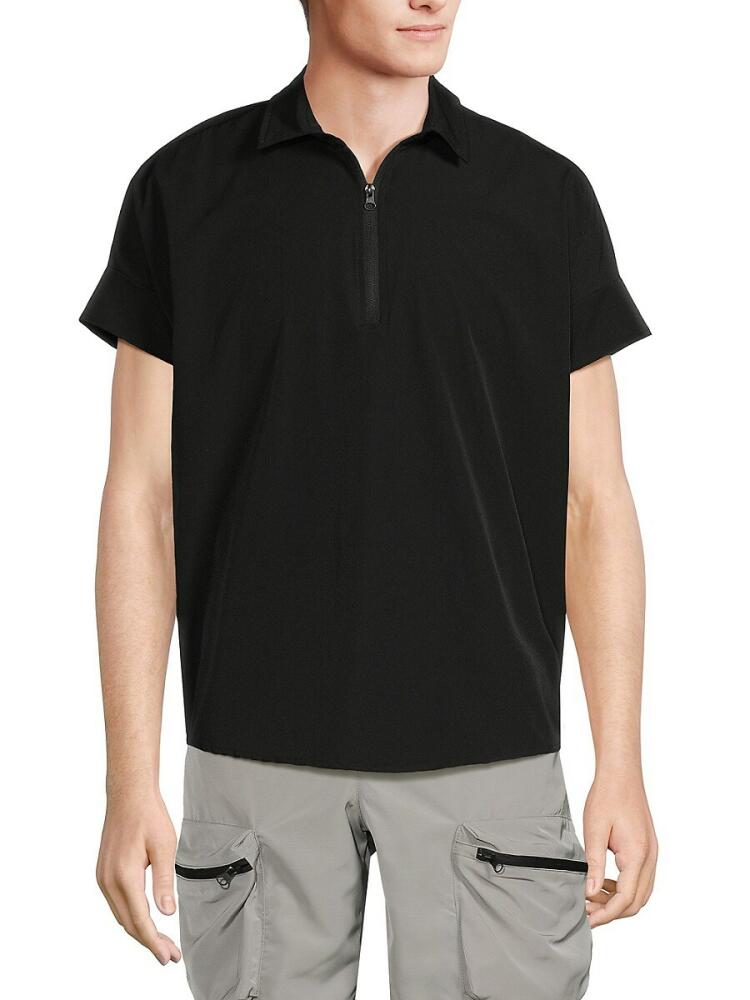 American Stitch Men's Zip Front Polo - Black Cover