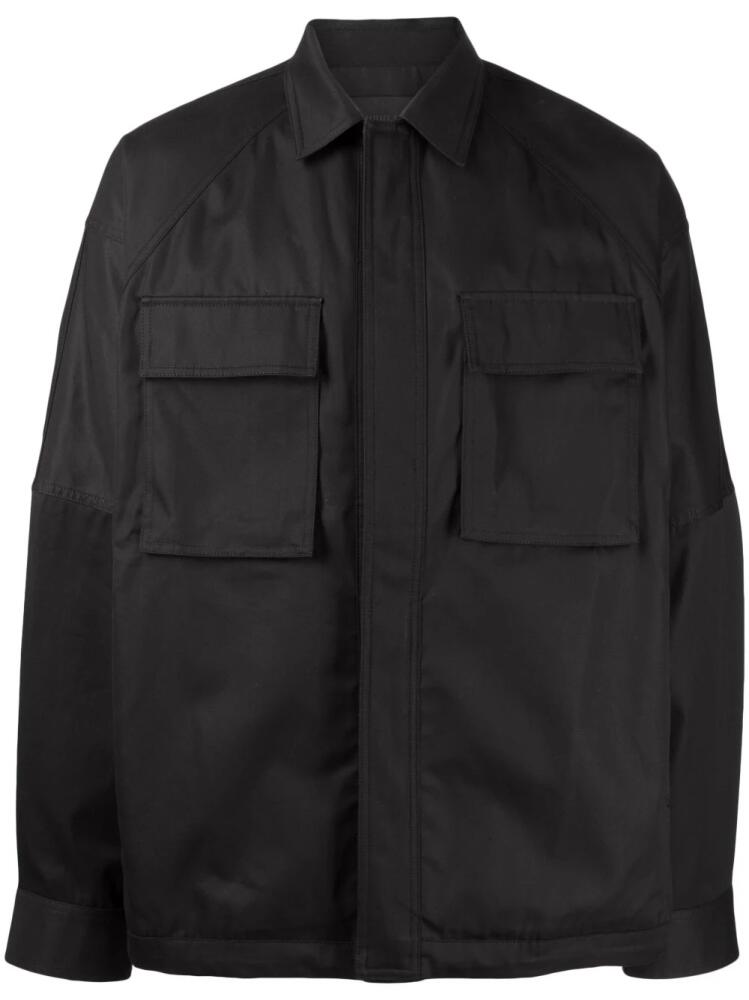 Juun.J classic-collar concealed-fastening shirt jacket - Black Cover