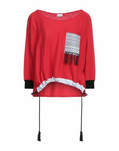 Sfizio Woman Sweater Red Viscose, Polyester, Cotton Cover