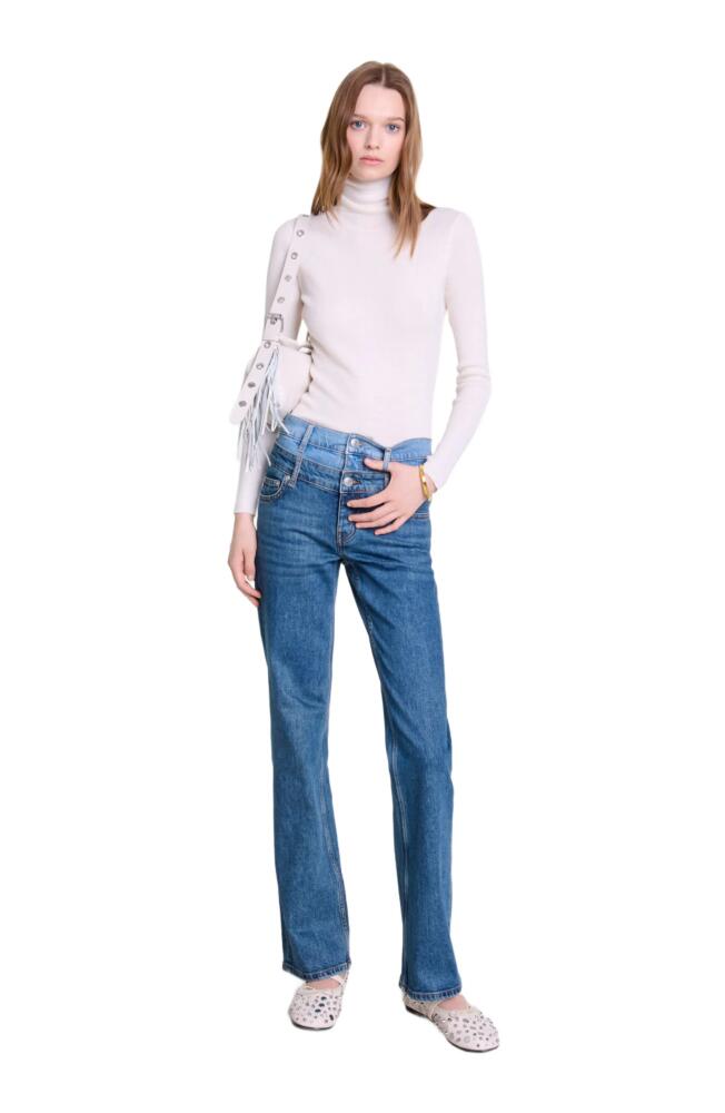 maje Double waistband jeans in Blue Cover