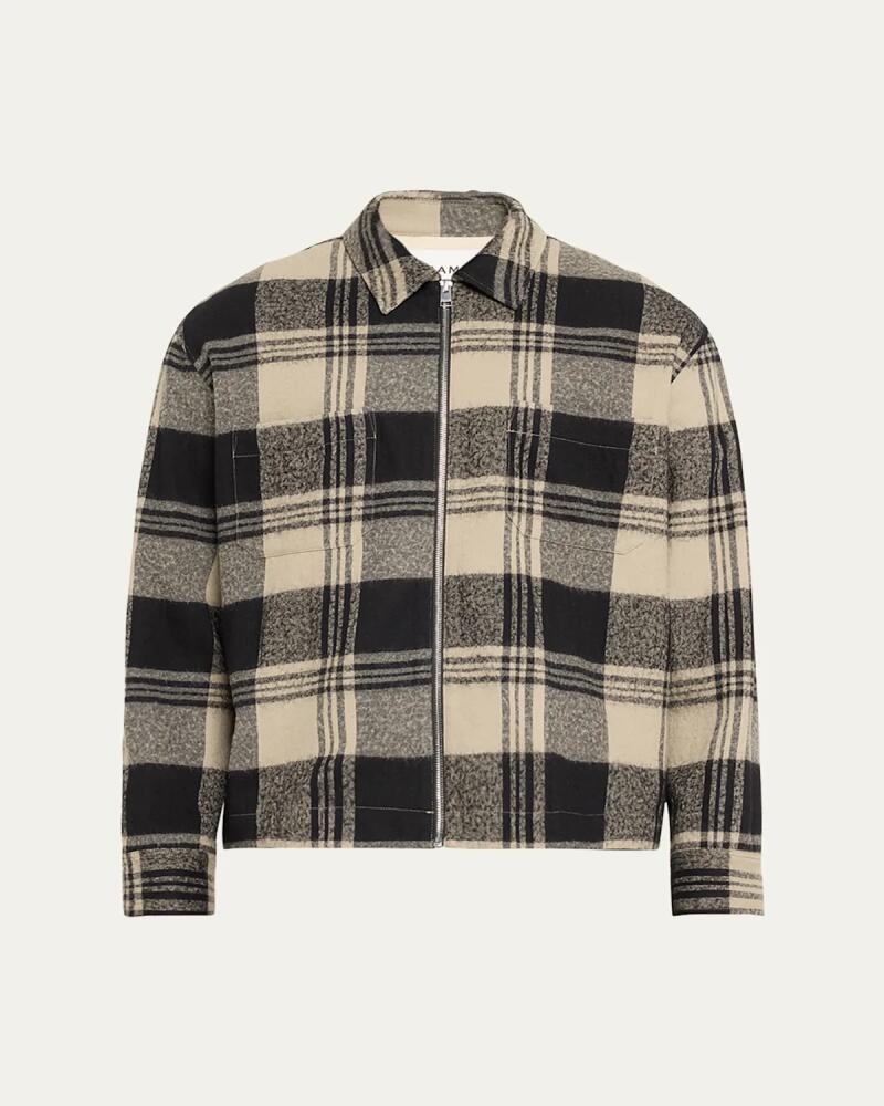 FRAME Men's Plaid Zip Overshirt Cover